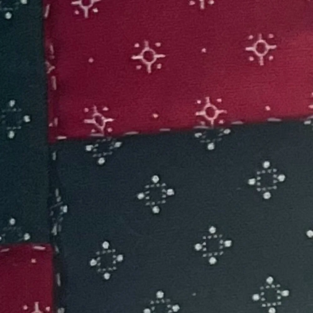 Handcrafted Hand Stitched Quilted Patchwork Log Cabin White Stars Table Topper